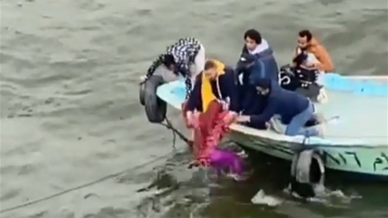 In Video: Egyptian actress survives a drowned accident in River Nile while filming her new series 