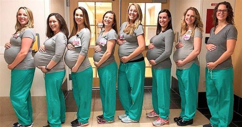 Nine nurses in the same labor unit are all due at the same time