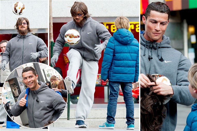 Soccer Star Cristiano Ronaldo Surprises Kid On Street!