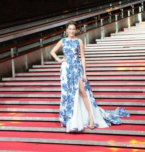 Turkish TV star Serenay Sarikaya in Tony Ward Couture
