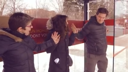 Social Experiment Gets Complete Strangers To Hold Hands To Heat Up A Bus Shelter
