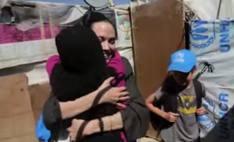 Angelina Jolie Pitt and Shiloh Visit a Syrian Refugee Family in Lebanon