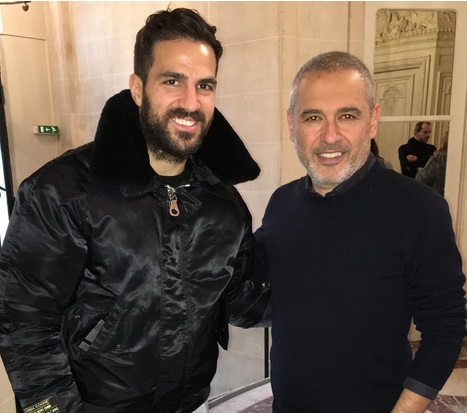 Elie Saab posing with fabregas
