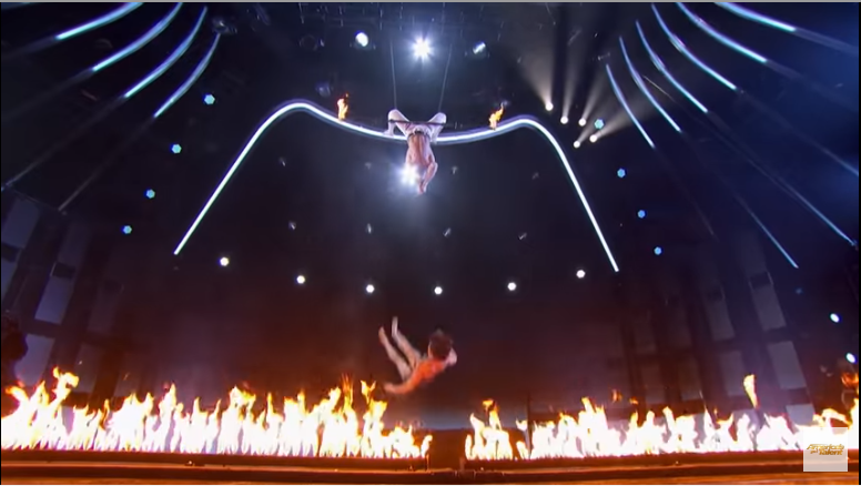 Husband and Wife Duo's Trapeze Stunt Goes Wrong on AGT