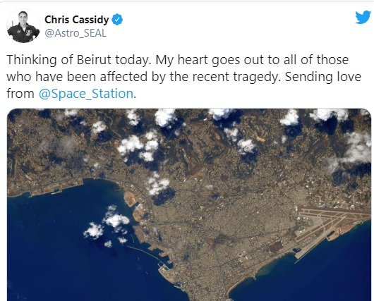 In pictures : NASA astronaut mourns Beirut blast victims from space