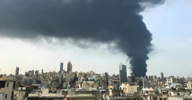 In pictures: Beirut port ablaze again weeks after massive blast