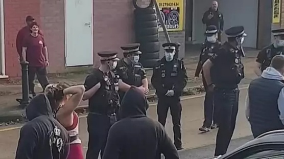 In Video: Police Break Up Group Of People Exercising Near Gym In England