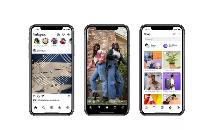 Instagram redesigns its home screen for the first time in years, adding Reels and Shop tabs