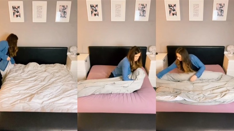 In Video: Woman Shows How To Change Double Duvet Cover In Seconds With Easy Trick