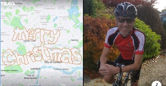 Cyclist Writes Merry Christmas On Strava During 79-Mile Ride
