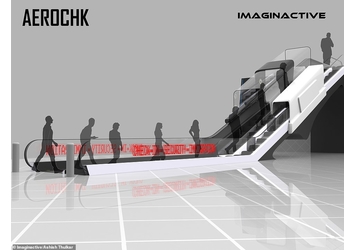 In the future plane passengers could clear security and immigration, check in, and get weighed - by going up an ESCALATOR