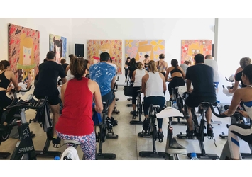 Artual Gallery and Exhale held a 'Ride your HEART out' weekend Unique event combined art and fitness at Downtown space