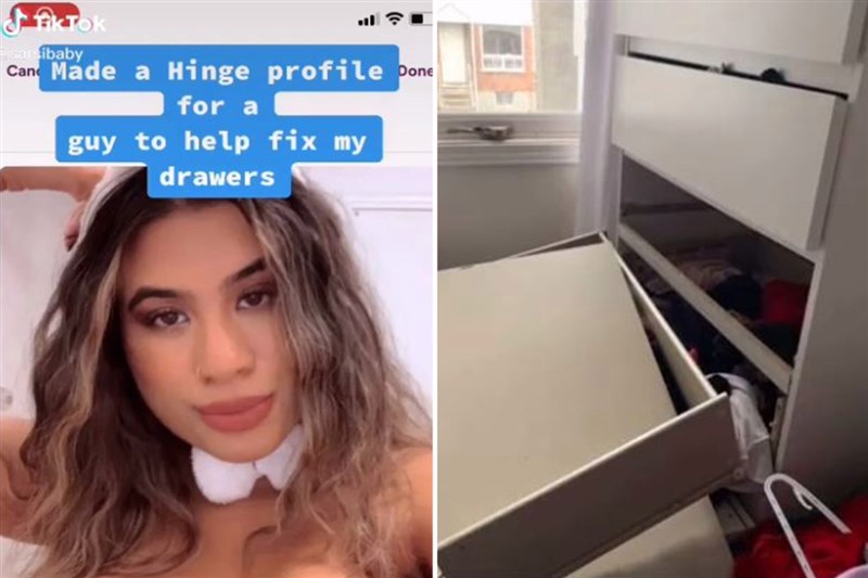 In Video: Woman Gets Guy To Fix Her Drawers With Hilarious Dating App Profile