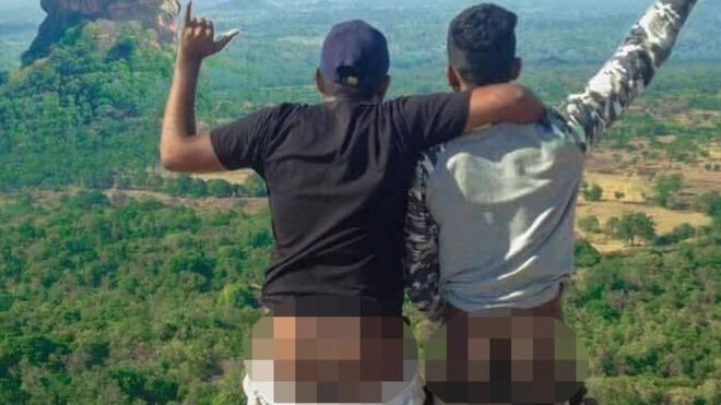 Three men arrested after ‘taking bare bum photos at sacred Sri Lanka site’