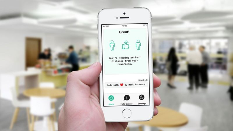 App tells if office workers are not socially distanced