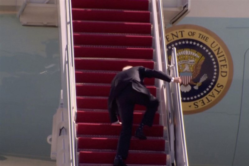 In Video: President Joe Biden falls three times stumbling up stairs of Air Force One