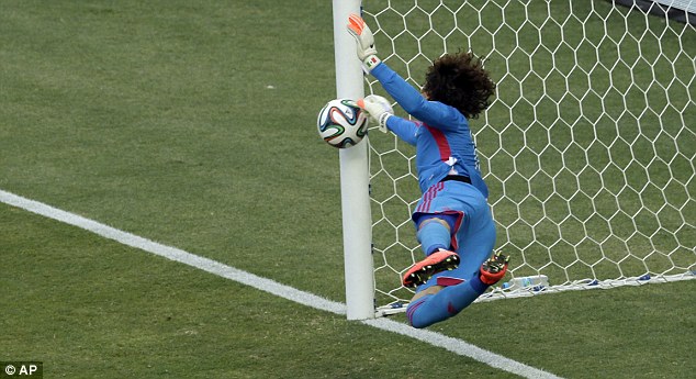 Neymar could not find a way past goalkeeper Ochoa  
