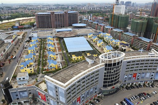 Luxury villas built on top of shopping mall in China