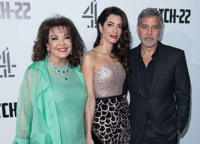 Amal Clooney and Her Mom Steal the Show at George Clooney's 'Catch 22' UK Premiere