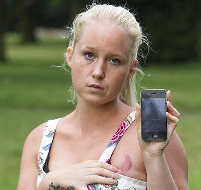 Dionne Baxter, 24,  burned by her iPhone while she slept  