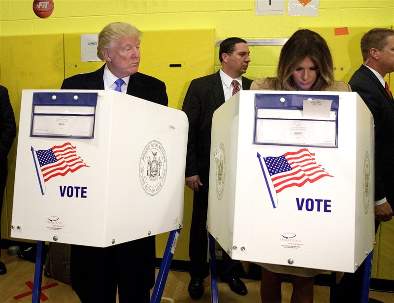 Donald Trump caught checking wife's voting paper