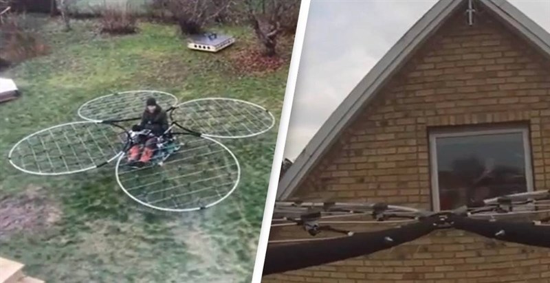 In Video: Guy Just Built A Homemade Rideable Drone And It's Insane