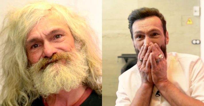 Homeless Man Breaks Down After Barber Gives Him A Haircut
