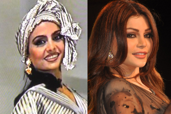 Haifa Wehbe as runner up in  Miss Lebanon