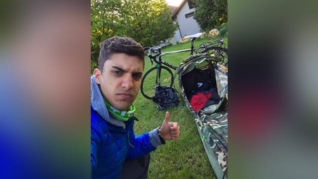 A Greek college student biked 48 days to make it back home to his family when flights were canceled