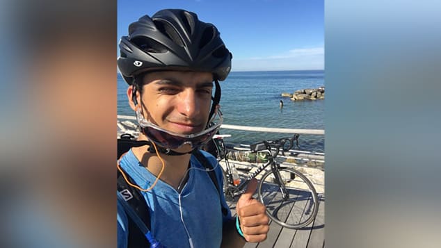 A Greek college student biked 48 days to make it back home to his family when flights were canceled