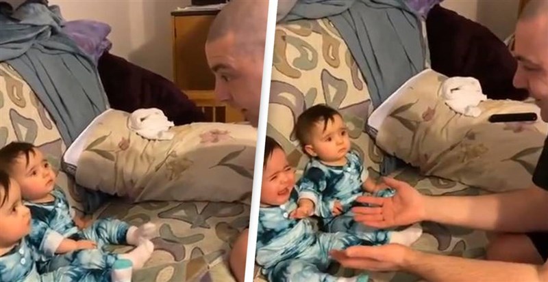 In Vido: Baby Protects Twin From ‘Stranger’ After Dad Shaves For First Time