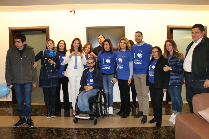 Our Lady of Lebanon in Blue for World Autism Day by the AAA - Autism Awareness Association