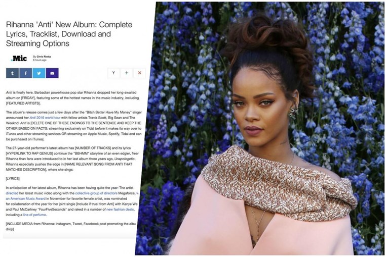 Yahoo Mic accidentally publishes review of Rihannas new album Anti before theyve even heard it