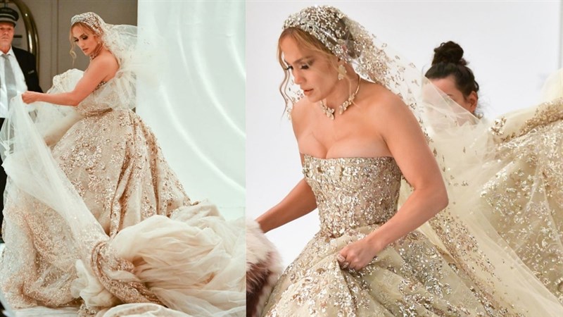 Jennifer Lopez Wears A Zuhair Murad Wedding Gown While Filming her new movie 'Marry Me'