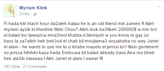 Gay marriage proposal to Myriam Klink!