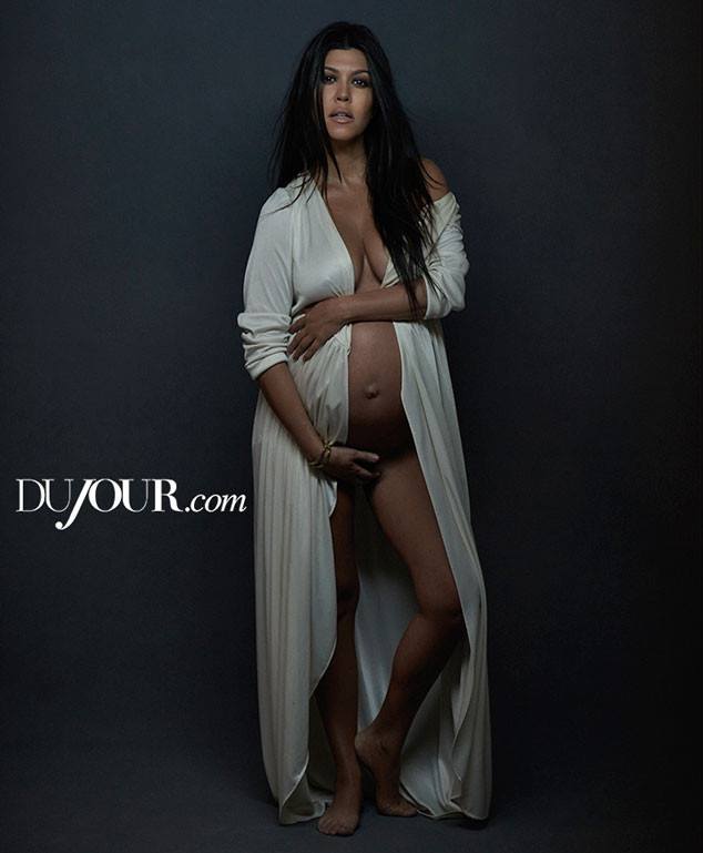 Pregnant Kourtney Kardashian Poses Nude For DuJour Magazine