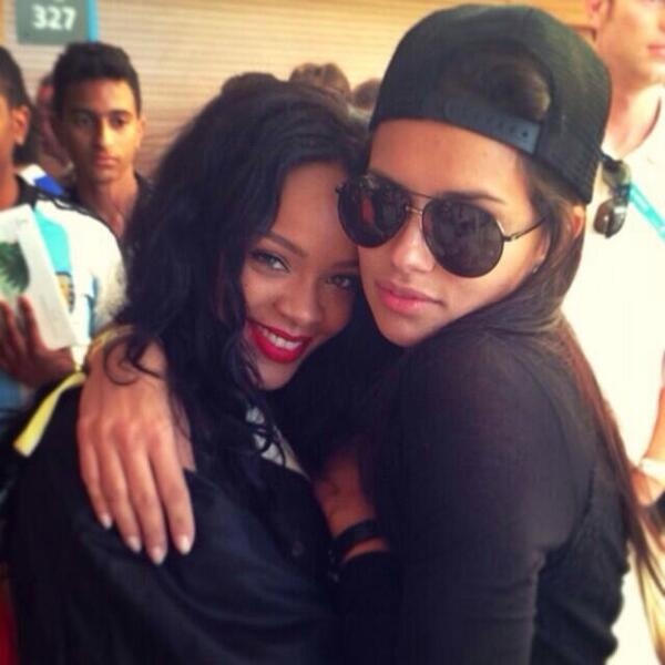 Rihanna celebrates Germanys World Cup win against Argentina By Flashing Her Bra