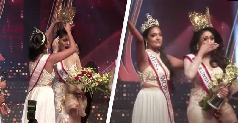 In Video: Mrs World Yanks Crown Off Mrs Sri Lanka Head In Furious Exchange in shocking footage 