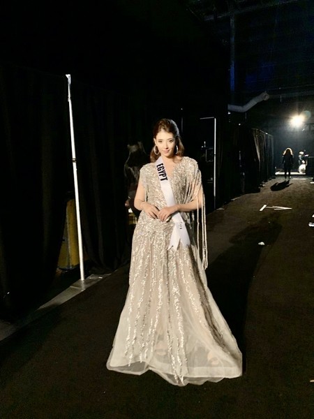 Miss Egypt Diana Hamed rocking the stage in Miss Universe 2019 wearing Elham EL Youssef Gowns