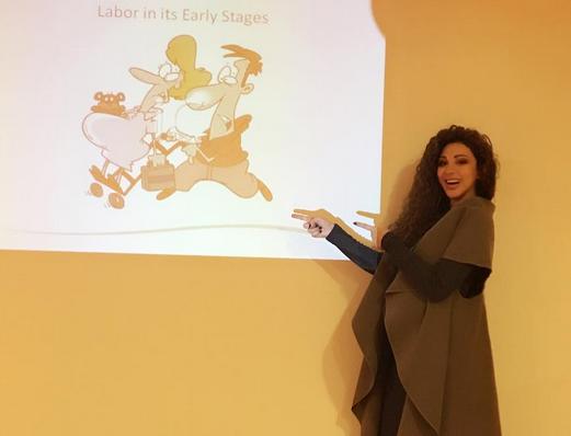 Pregnant Myriam Fares is at the hospital