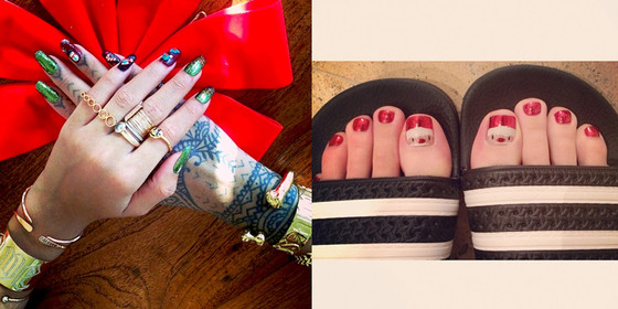 Katy Perry and Rihanna Get Ready for Christmas With Fun Nails