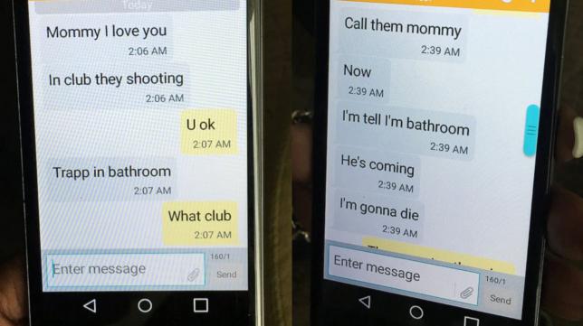 Heartbreaking final texts from Orlando victim to his mom