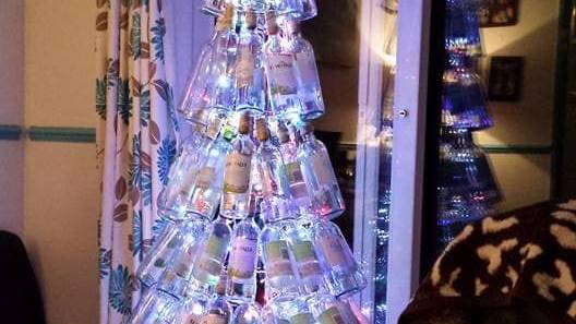 In Video: Homemade Light Up Christmas Tree Is Made Out Of Wine Bottles