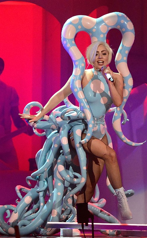 Lady Gaga gets stripped down on stage