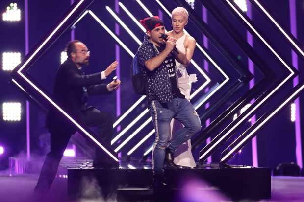 In Video: An Angry Stage Invader Ruined England's Eurovision Performance