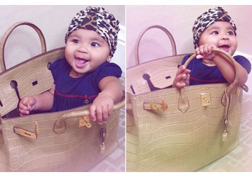 Khloe Kardashian's daughter True found in an Hermès bag 