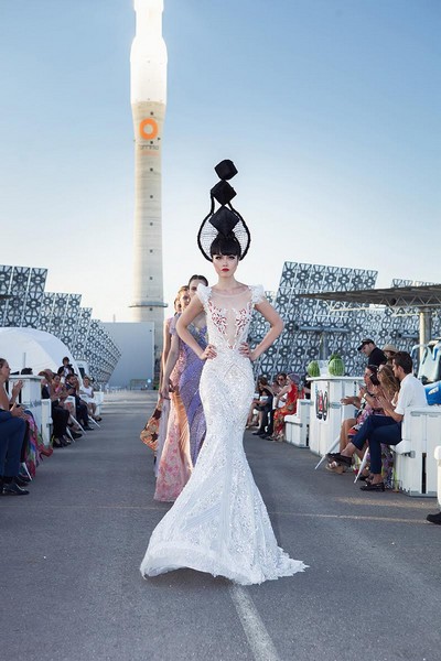 Jessica Minh Anh successfully transformed Spanish solar plant into the world’s newest catwalk despite unexpected weather