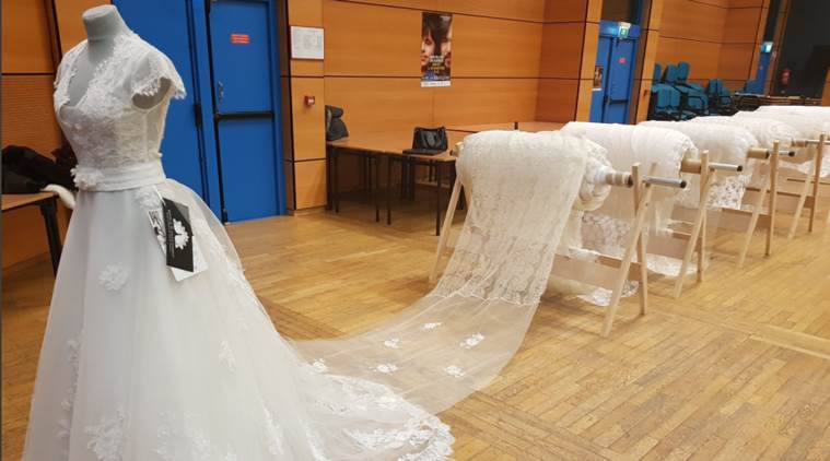 World’s longest wedding DRESS TRAIN can almost cover Mount EVEREST