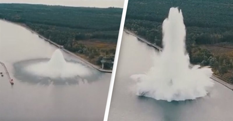 In Video: Biggest Second World War Bomb Ever Explodes As Divers Try To Defuse It