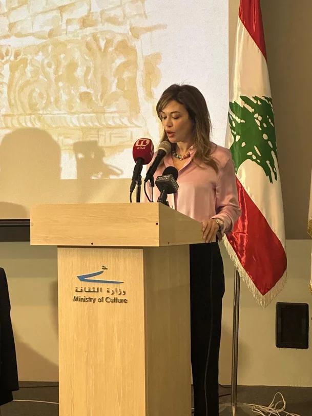 أضاءت خلال إطلاق كتاب "اصداء الأبدية" على كيفية وضع 34 موقعاً تحت حماية اليونيسكو ​وزارة الثقافة عرضت للتهديد الاسرائيلي الخطير للمواقع الأثرية في زمن الحرب